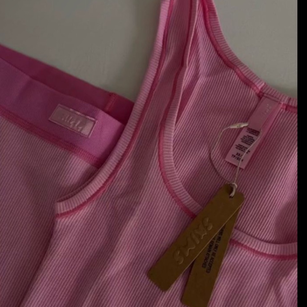 SKIMS Light Pink Ribbed Tank